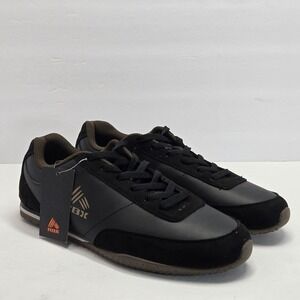 RBX Mens Black Suede Leather Lace Up Athletic Sneakers Shoes US 11